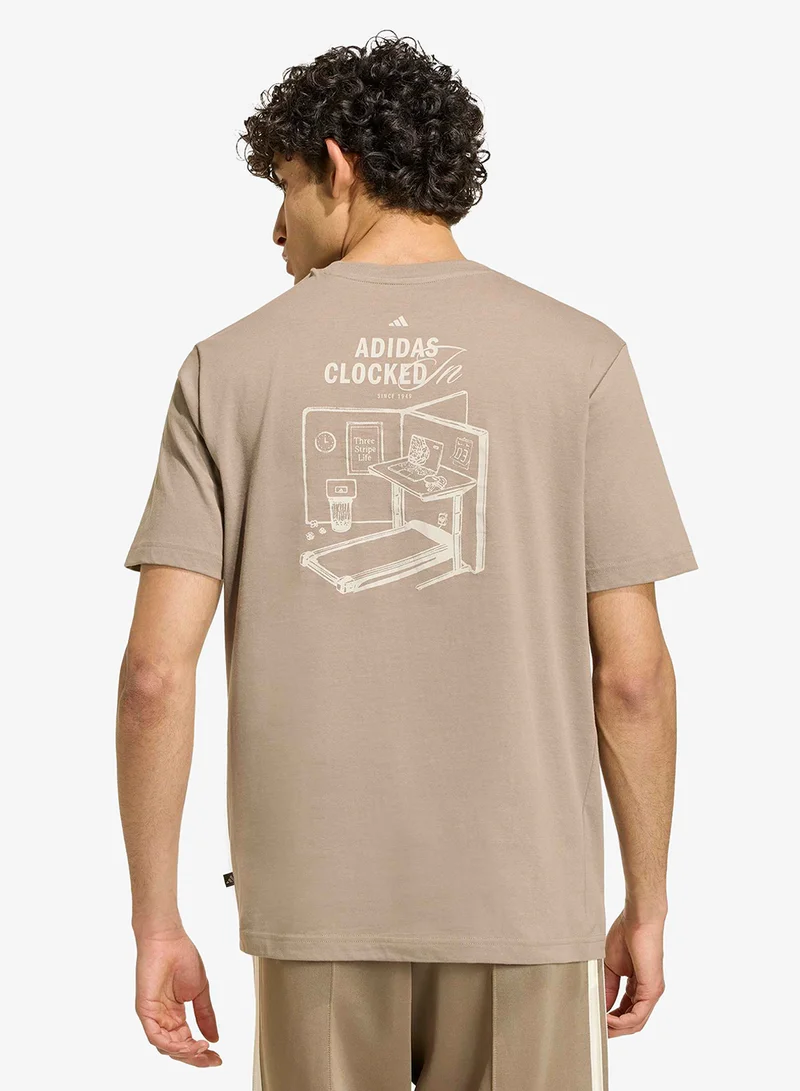 Adidas KHASIX Clocked In Office Graphic T-Shirt for Men | Best Price UAE