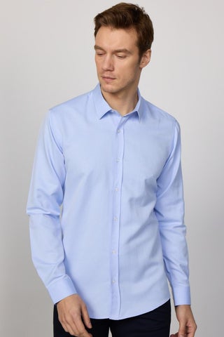Modern Slim Fit Long Sleeve Cotton Easy-Iron Dobby Men's Blue Shirt - pzsku/Z6B3501FC05CCE31E28D8Z/45/_/1726145055/35f8fbc0-99f5-4ee2-8103-d710be1c69b6