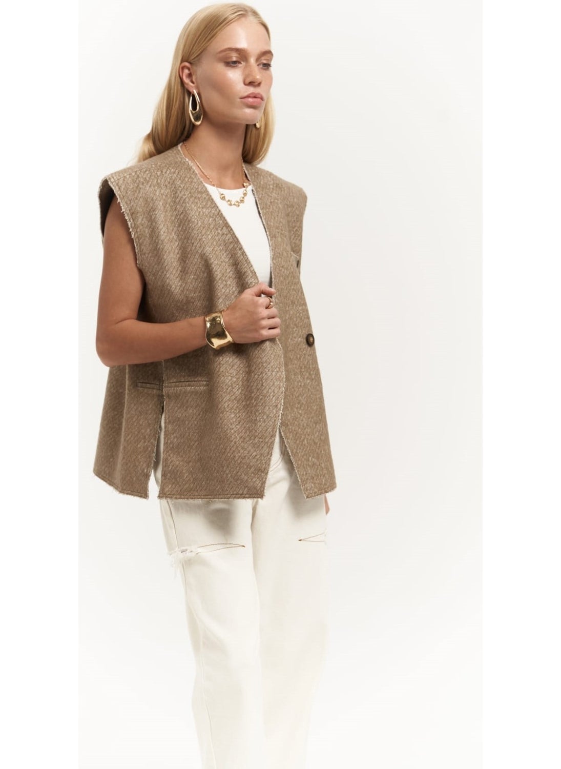 Faven Mustard Side Slit Detail Vest - pzsku/Z6B3506C92FB78CC19656Z/45/_/1741093457/8569c11a-2399-4873-ba43-7a6a1f044cc9