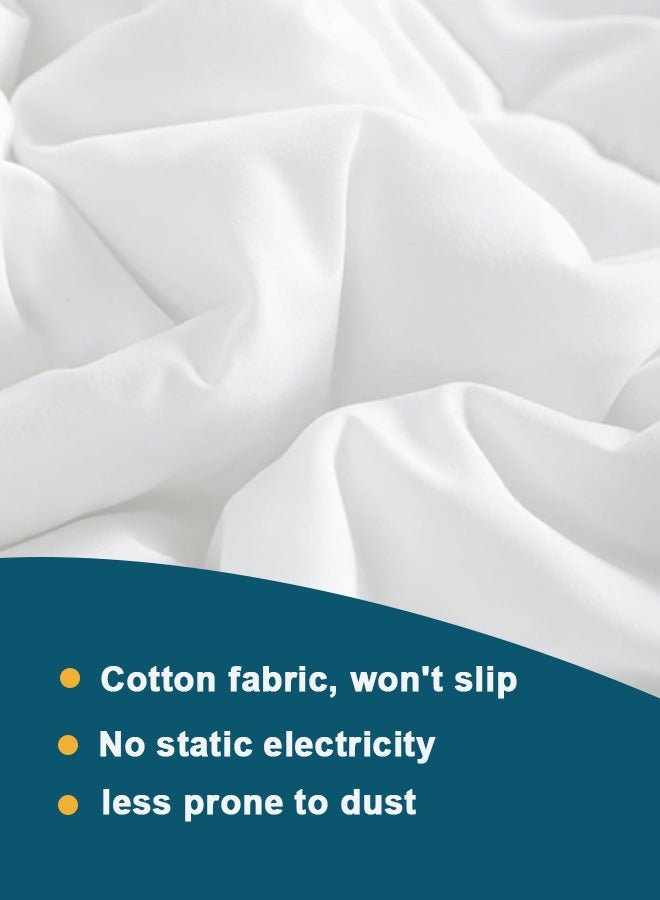عربست لحاف,لحاف سرير فردي مضاد للجراثيم - ناعم على البشرة بتصميم أبيض بسيط | مناسب لجميع الفصول | مقاس 160x210 سم - Image 3