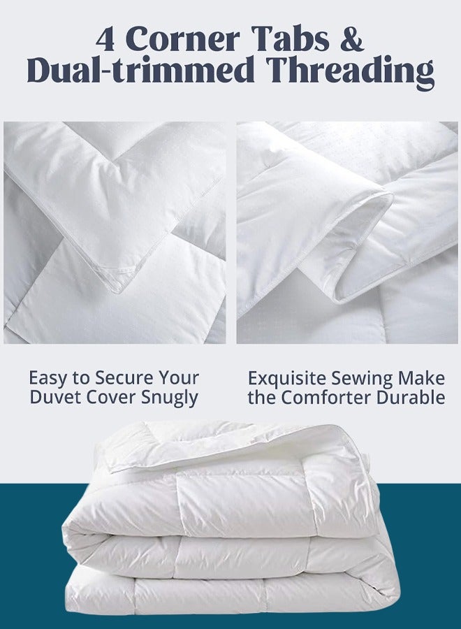 عربست لحاف,لحاف سرير فردي مضاد للجراثيم - ناعم على البشرة بتصميم أبيض بسيط | مناسب لجميع الفصول | مقاس 160x210 سم - Image 5