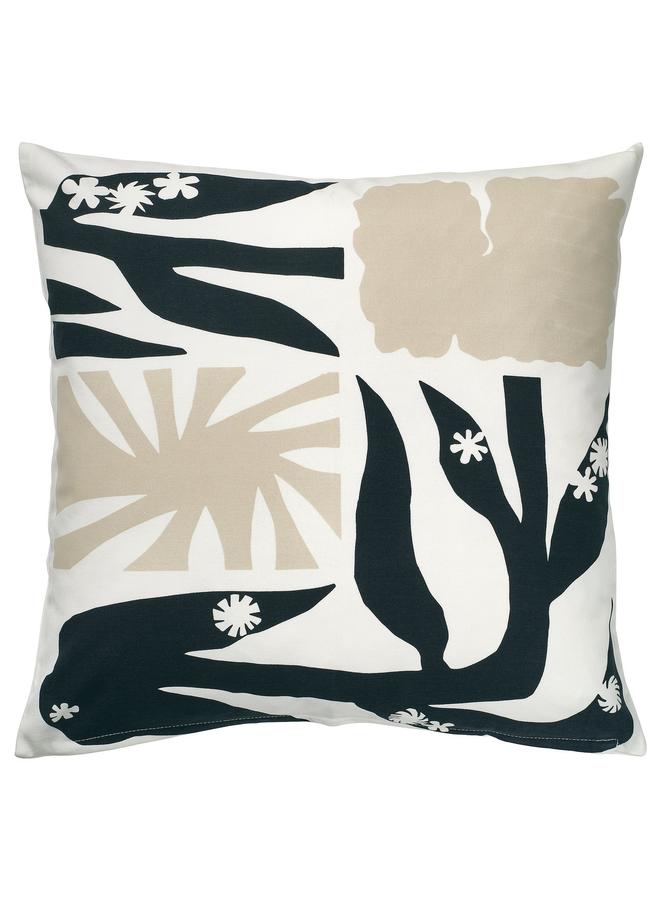 erorex Cushion cover, black/light beige, 50x50 cm - Image 1