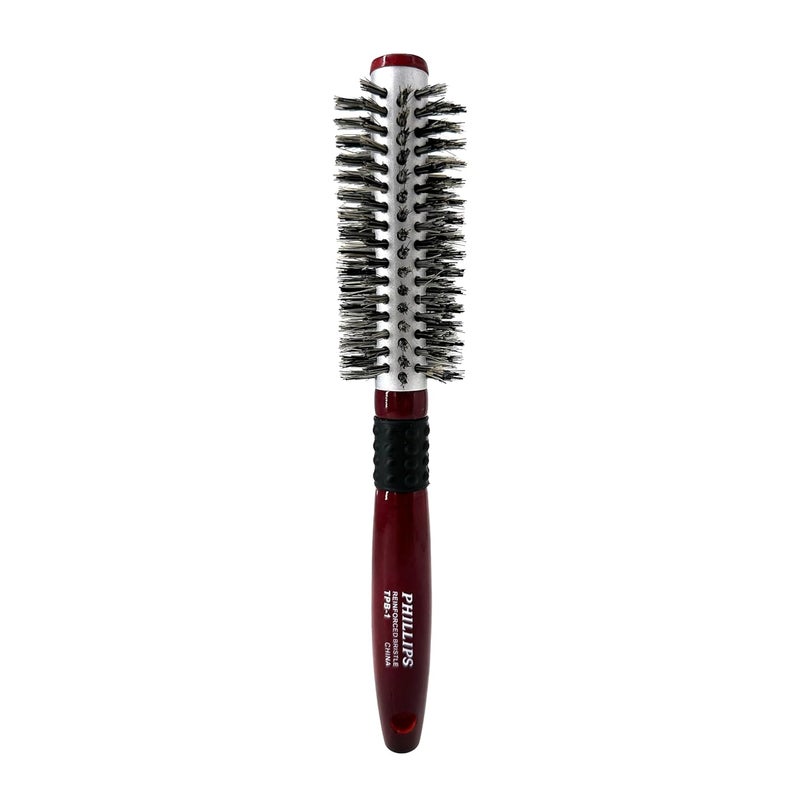 Phillips Brush Thermal Ceramic 15 Inch Round Hair Brush 100 Pure Boar Bristles  Ergonomic Beech Wood Handle  Ceramic Barrel Brush Head for Styling  Volumizing All Hair Types TPB1