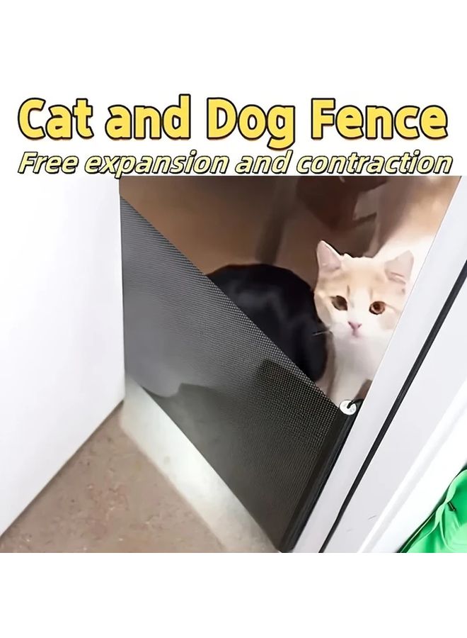 Adjustable Expandable Pet Safety Gate 26 77 by 49 21 Inch Portable Indoor Outdoor Dog Gate with Non Mesh PVC Fabric and Metal Frame Easy Install Stair Barrier for Pets Height Increase Durable Weather Resistant Sturdy Construction - Image 2