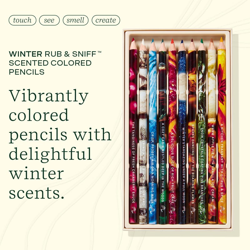 Lifelines Scented Colored Pencils, 10-Pack Winter - Rub & Sniff Color Pencils Infused with Essential Oil Blends for Arts & Crafts, Coloring Books & School Supplies - Image 2