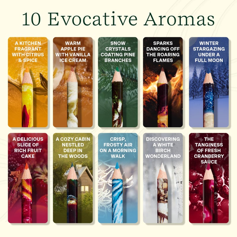 Lifelines Scented Colored Pencils, 10-Pack Winter - Rub & Sniff Color Pencils Infused with Essential Oil Blends for Arts & Crafts, Coloring Books & School Supplies - Image 4
