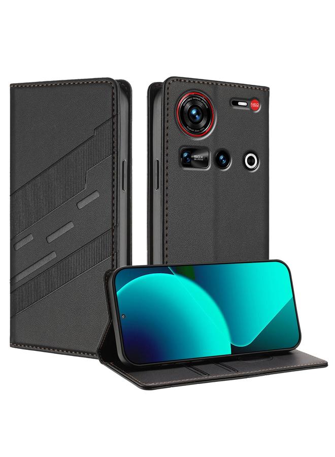 إيروريكس جراب لهاتف ZTE nubia Z70 Ultra، جراب هاتف جلدي عتيق متعدد الوظائف منقوش - Image 1