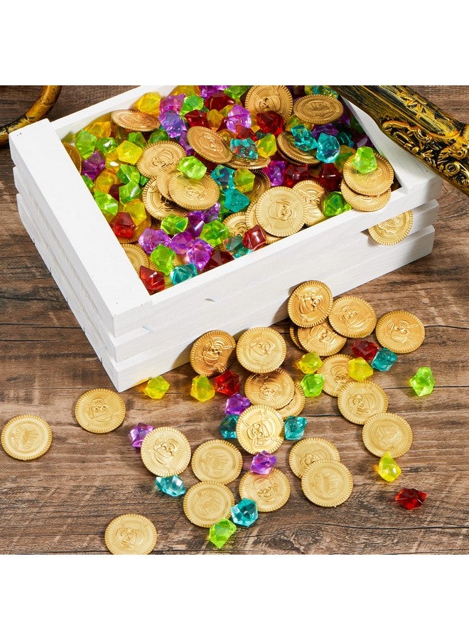 JOYIN Toy 288 Pieces Pirate Gold Coins And Pirate Gems Jewelry Playset Pack Party Favor. (144 Coins+144 Gems) - Image 5