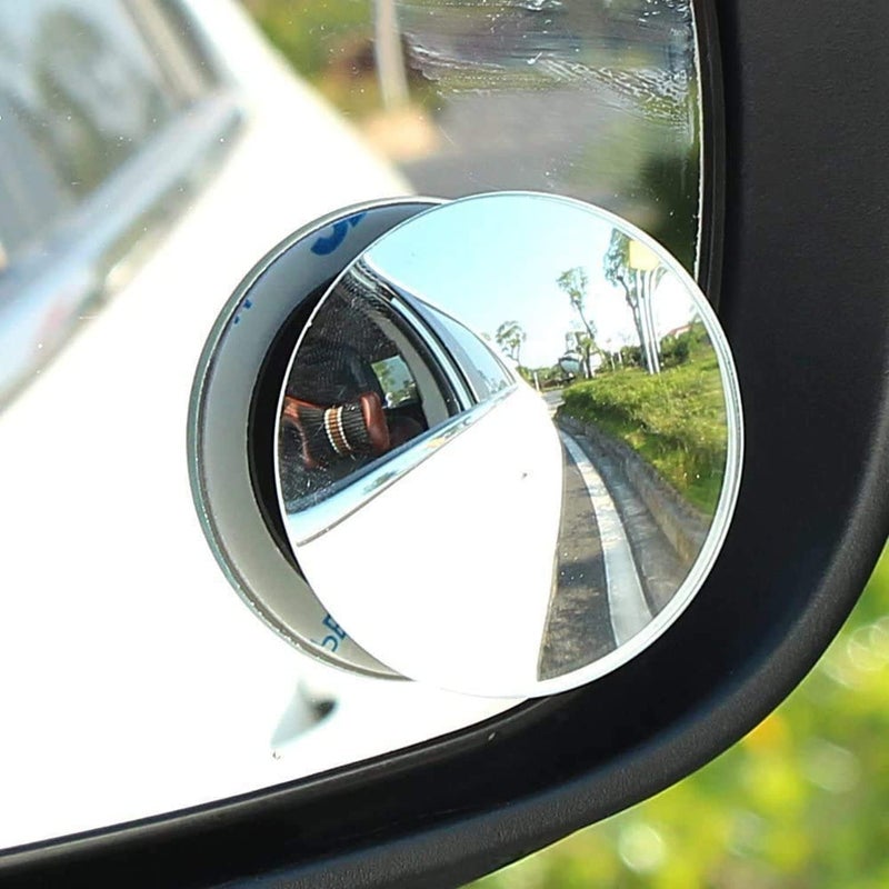 ECVV 2 Pack Car Blind Spot Mirror - Small Round Convex Adjustable 360° Rotation Wide Angle Rear View Mirror - Image 2