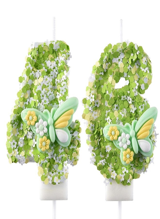 AOOLADA 46 & 64 Birthday Candle, 46th & 64th Cake Candles, Number 46 & 64 Birthday Candles for Cake Topper Decoration, Green - Image 1