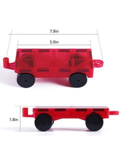 Jasonwell Magnetic Car Truck Wheels Magnetic Vehicles Set Ferris Wheel Kit Propeller Windmill Playset For Magnetic Tiles Magnet Toys 3D Building Blocks Accessories For Toddlers Boys Girls  - Image 3