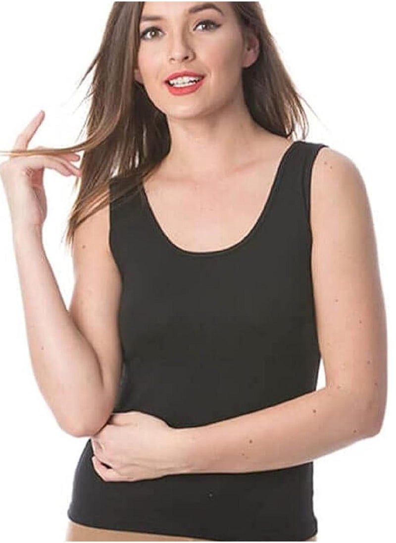 MANIKAN Undershirt Women's Wide Strap Cotton Tank Top  - Image 2