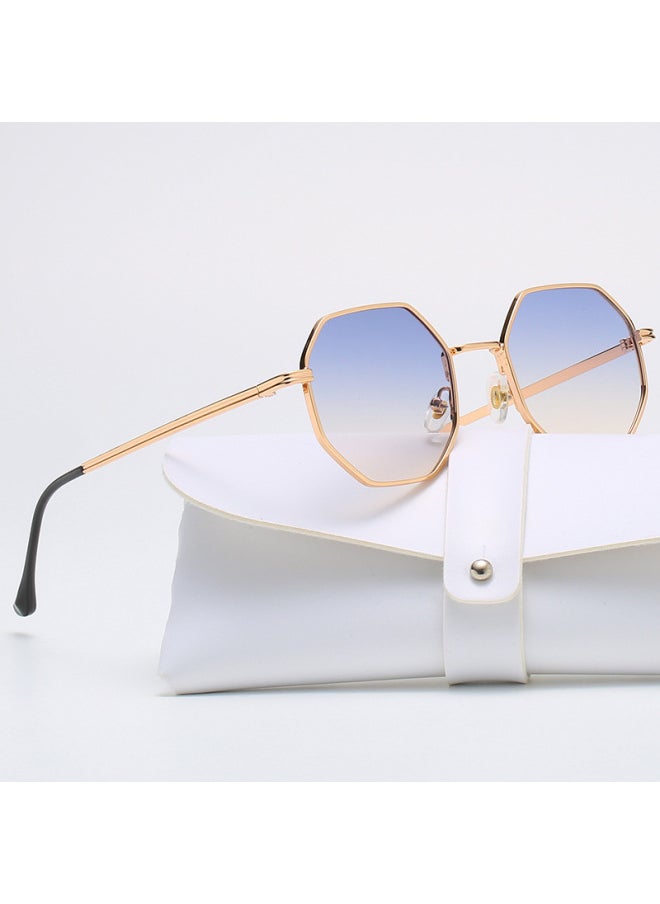 Generic - Luxury Square Sunglasses Man Woman Fashion Small Frame Polygon Sun Glasses Metal Vintage Retro Brand Octagon Gafas De Sol-Lenses Color:Gold Dark Green-Frame Color:other - Image 1