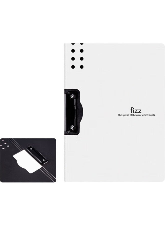Fizz Feizhi (Fizz) High-Quality A4 Landscape Folding Clipboard, Conference Folder, Thickened Hard File Folder, Exam Paper Storage Folder, Office Supplies, Poetry Recitation Contract Clipboard, White A6380 - Image 2