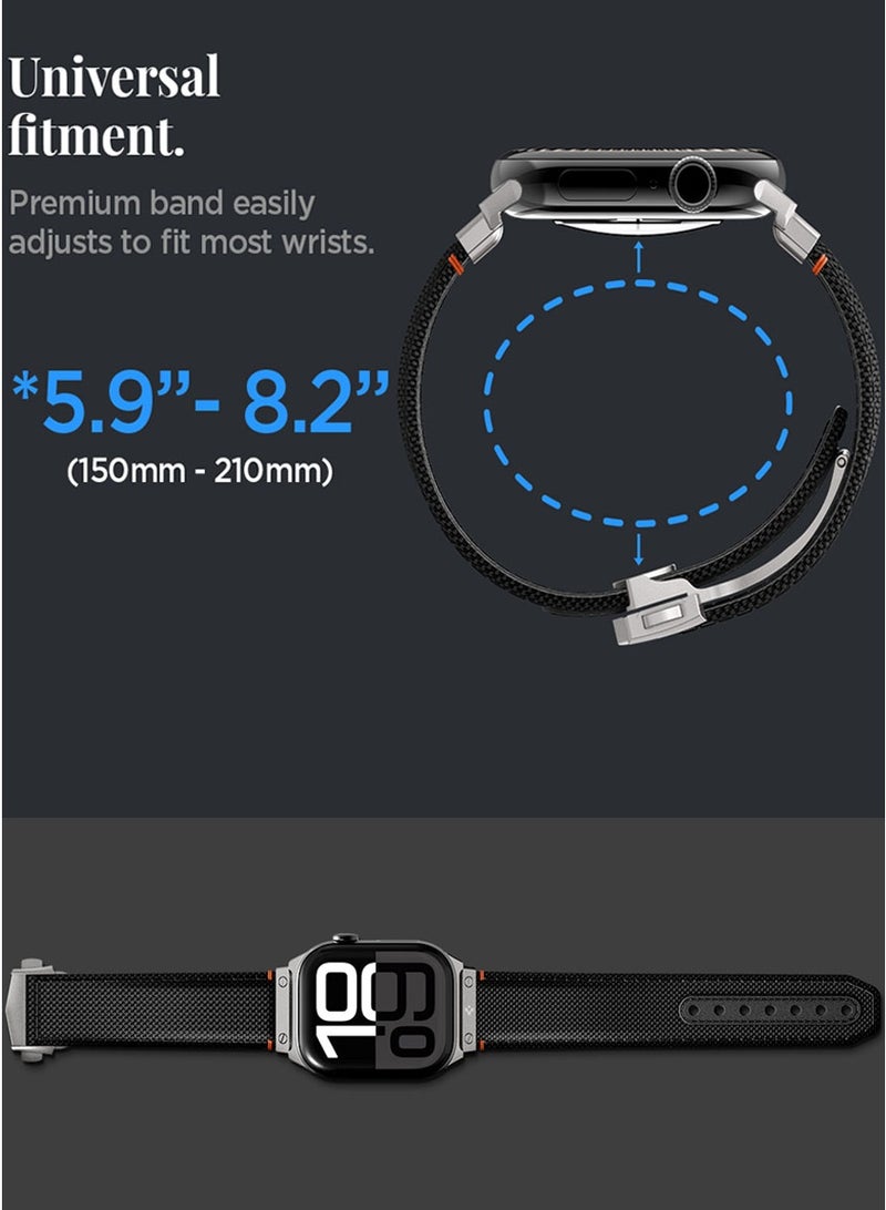 Spigen Classic Fit Apple Watch Band for Apple Watch Ultra 2/1 49mm, Series 10 46mm, 9/8/7 45mm, SE2/SE/6/5/4 44mm, 3/2/1 42mm Adjustable Loop Band Strap - Black  - Image 4