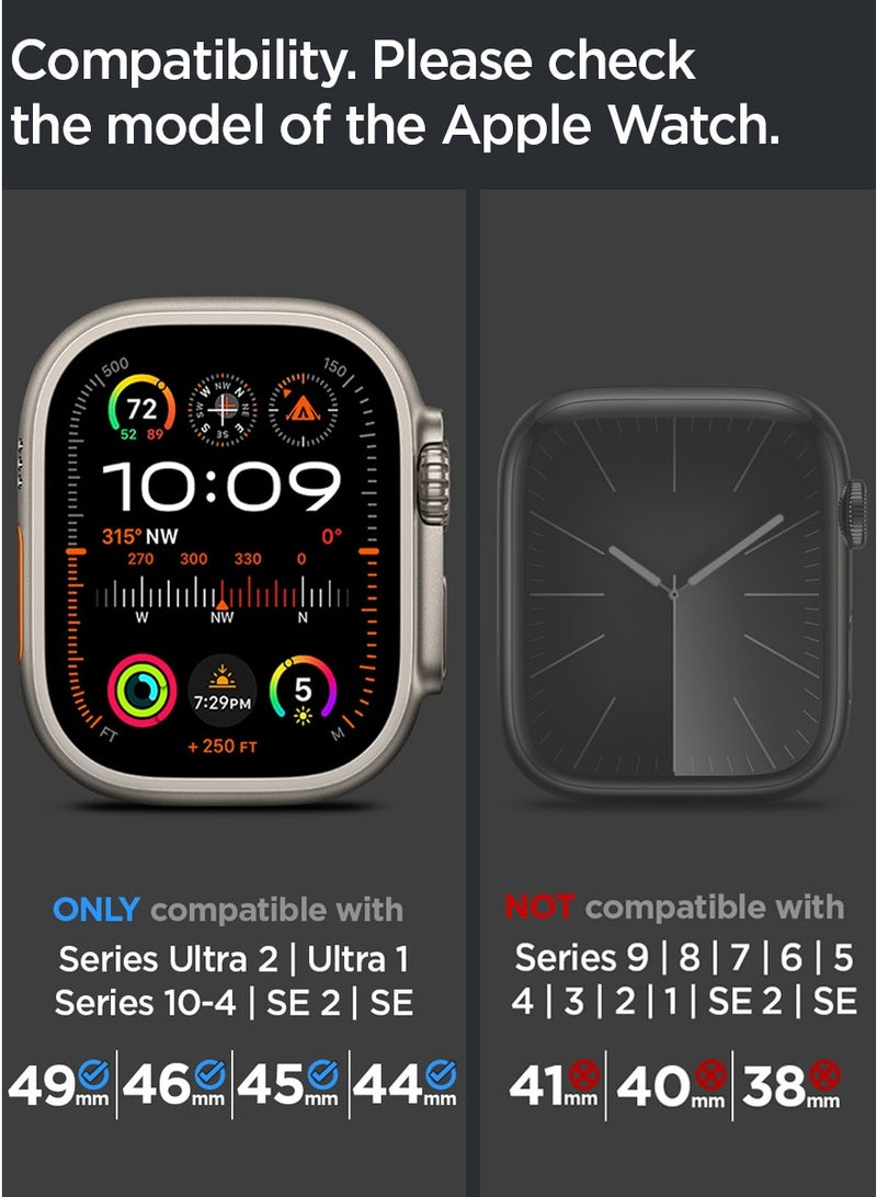 Spigen Classic Fit Apple Watch Band for Apple Watch Ultra 2/1 49mm, Series 10 46mm, 9/8/7 45mm, SE2/SE/6/5/4 44mm, 3/2/1 42mm Adjustable Loop Band Strap - Black  - Image 2