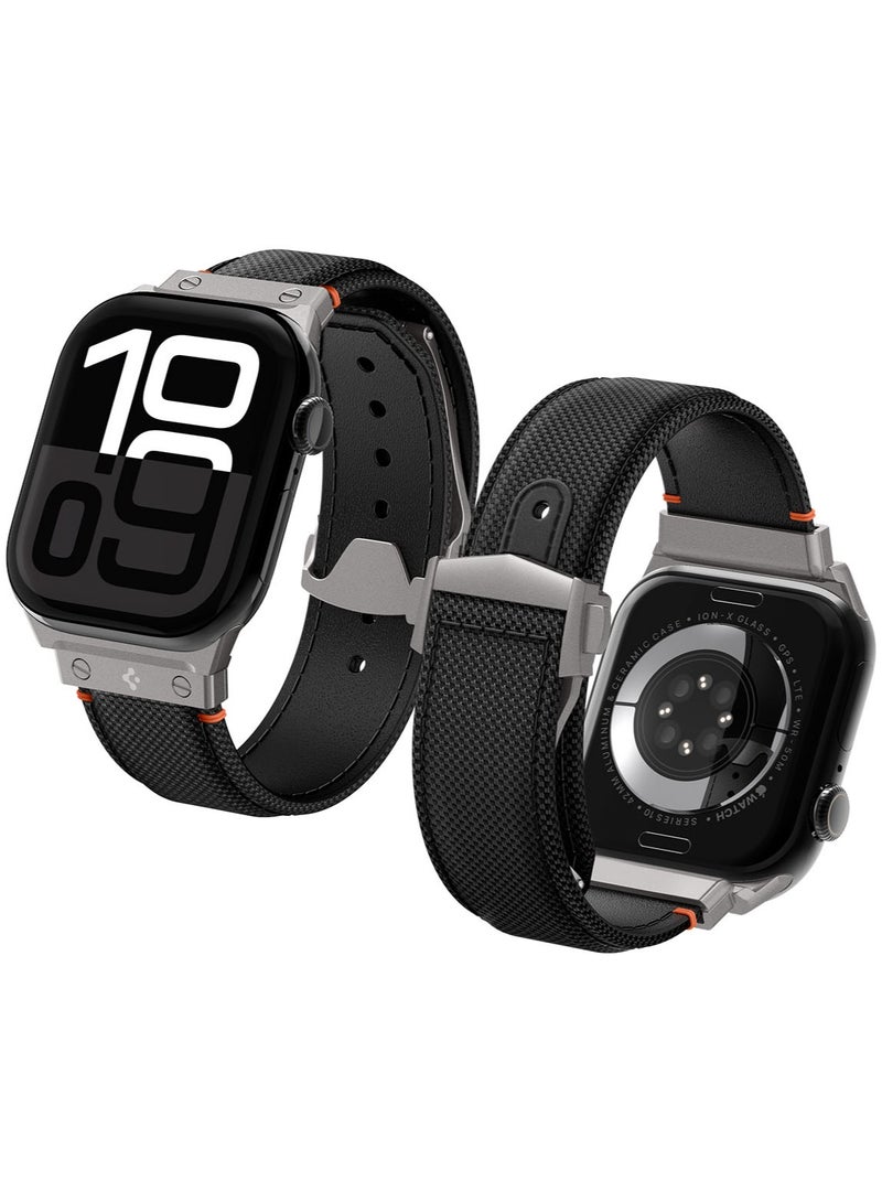 Spigen Classic Fit Apple Watch Band for Apple Watch Ultra 2/1 49mm, Series 10 46mm, 9/8/7 45mm, SE2/SE/6/5/4 44mm, 3/2/1 42mm Adjustable Loop Band Strap - Black  - Image 1