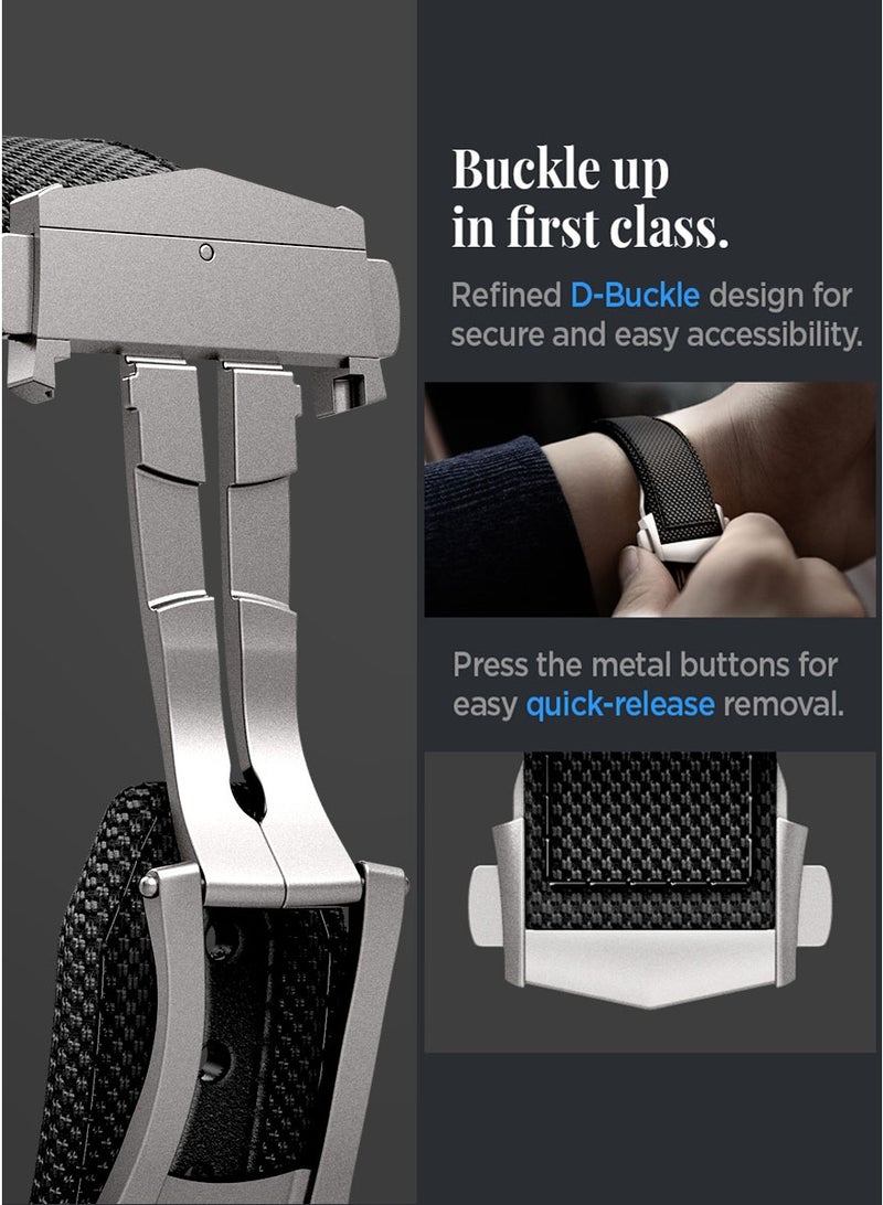 Spigen Classic Fit Apple Watch Band for Apple Watch Ultra 2/1 49mm, Series 10 46mm, 9/8/7 45mm, SE2/SE/6/5/4 44mm, 3/2/1 42mm Adjustable Loop Band Strap - Black  - Image 5
