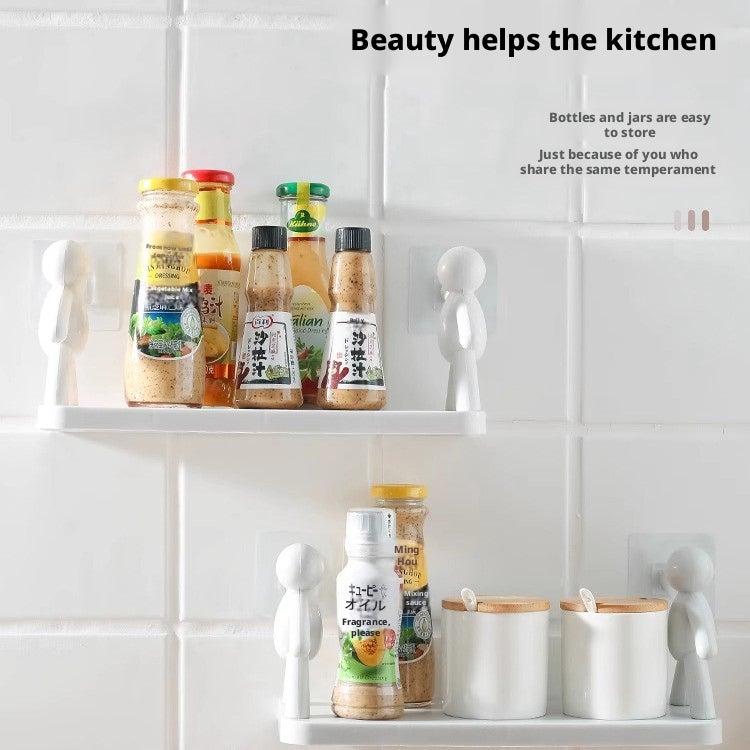 Cartoon Figure Wall Shelf, No-drill Bathroom Organizer - Image 4
