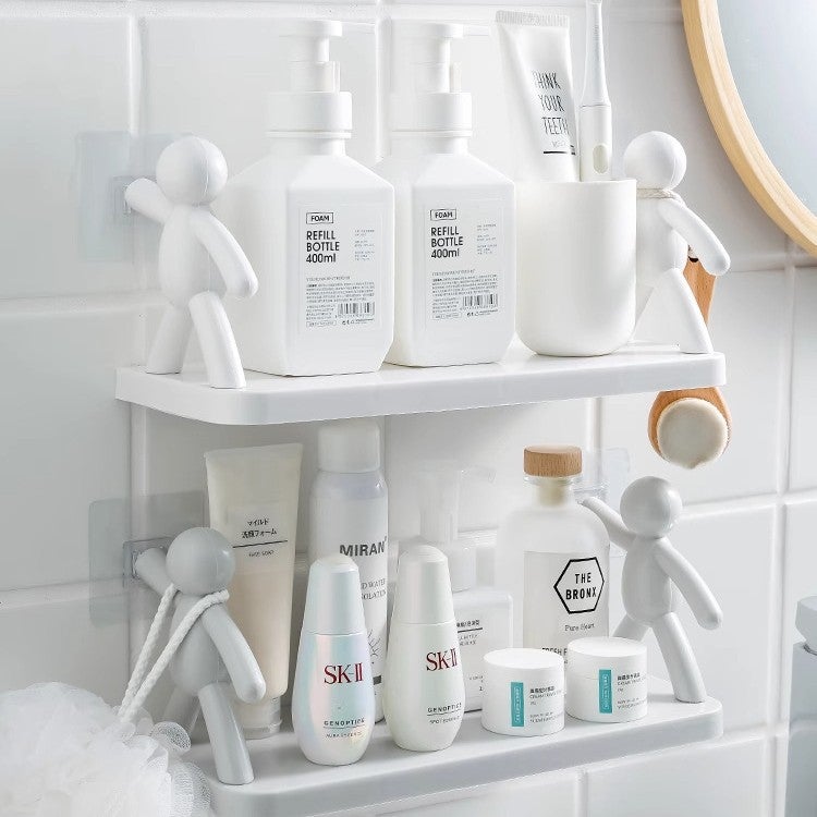 Cartoon Figure Wall Shelf, No-drill Bathroom Organizer - Image 1