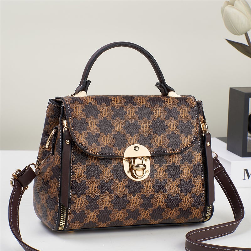 New Arrival Lingge Women'S Bag Fashionable Old Flower Middle-Aged All-Match Crossbody Handbag Large Capacity Shoulder Bag Women'S Bag - Image 4