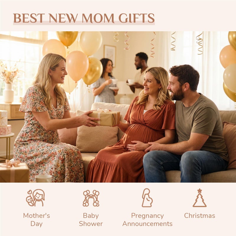 Storieme New Mom Gifts for Women: First Time Parents Gift for Couples - Pregnancy Gifts for Expecting Mother After Birth - Hand-Finished Mommy Dad to Be Figurine - Image 2