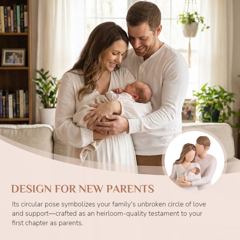Storieme New Mom Gifts for Women: First Time Parents Gift for Couples - Pregnancy Gifts for Expecting Mother After Birth - Hand-Finished Mommy Dad to Be Figurine - Image 4