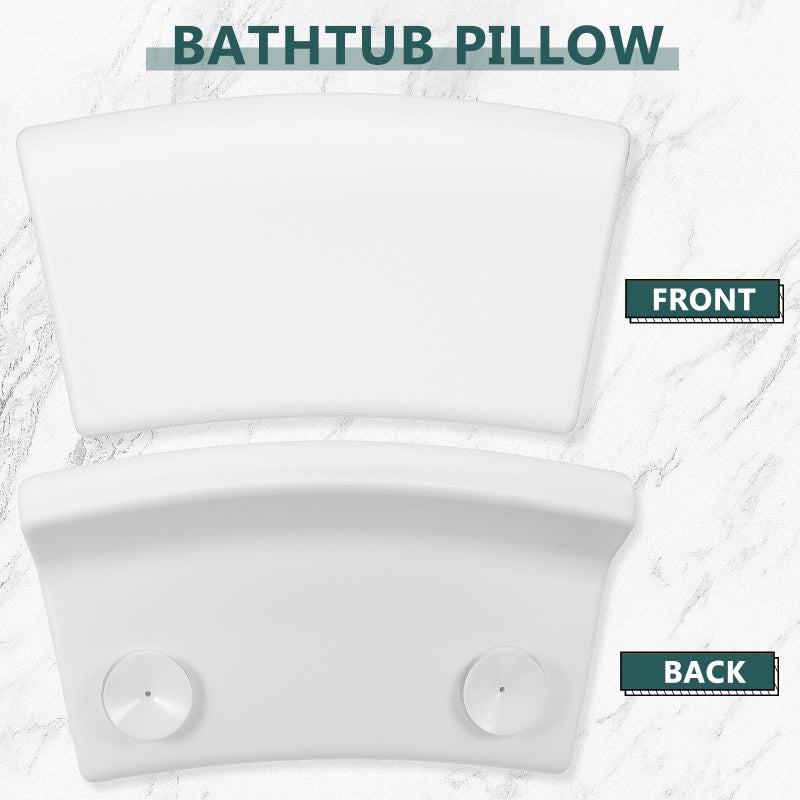 1Pc Household Adult Bathtub Pillow PU Pillow Bath Pillow Shower Pillow (White) - Image 3