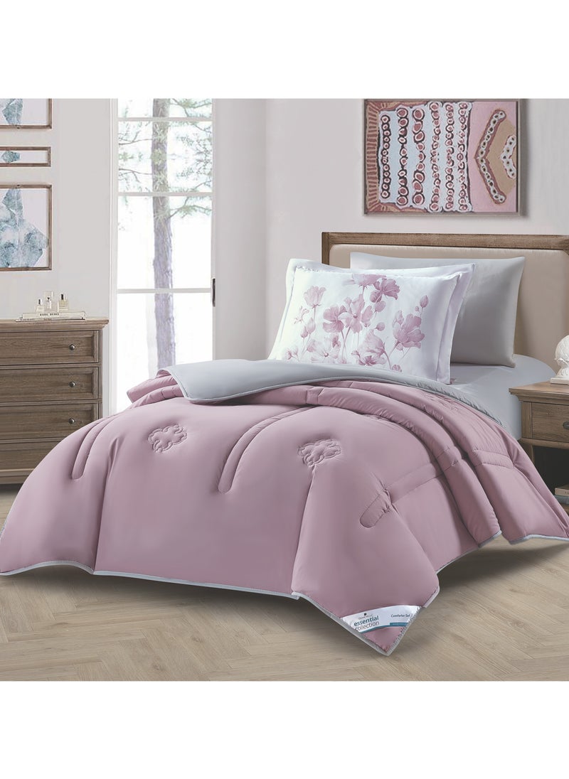 دوناتيلا طقم مفرش ريجنت 4 قطع مقاس مفرد ونص 170 × 230 سم بحشوة ثابتة رمادي كتان  - Image 1