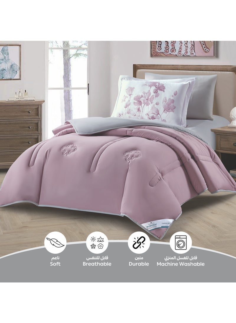 دوناتيلا طقم مفرش ريجنت 4 قطع مقاس مفرد ونص 170 × 230 سم بحشوة ثابتة رمادي كتان  - Image 5