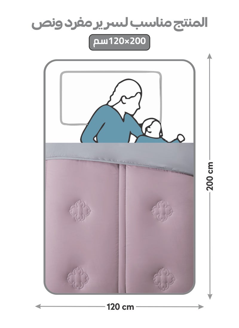 دوناتيلا طقم مفرش ريجنت 4 قطع مقاس مفرد ونص 170 × 230 سم بحشوة ثابتة رمادي كتان  - Image 2