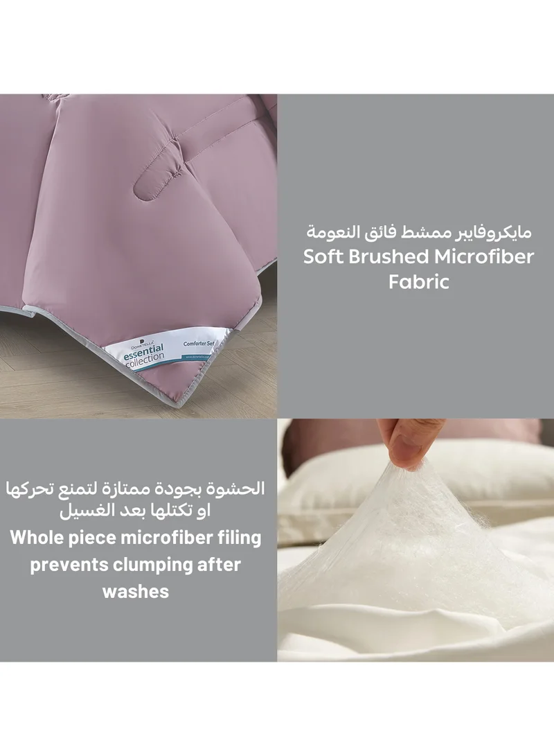 Donetella Bedding Comforter Set, Single Size Fits 120x200 cm - 4-Pcs Digital Print Quilted Bed Set, Microfiber Fabric - 1 Comforter, 1 Fitted Sheet, 1 Pillowcase And  1 Pillow Sham