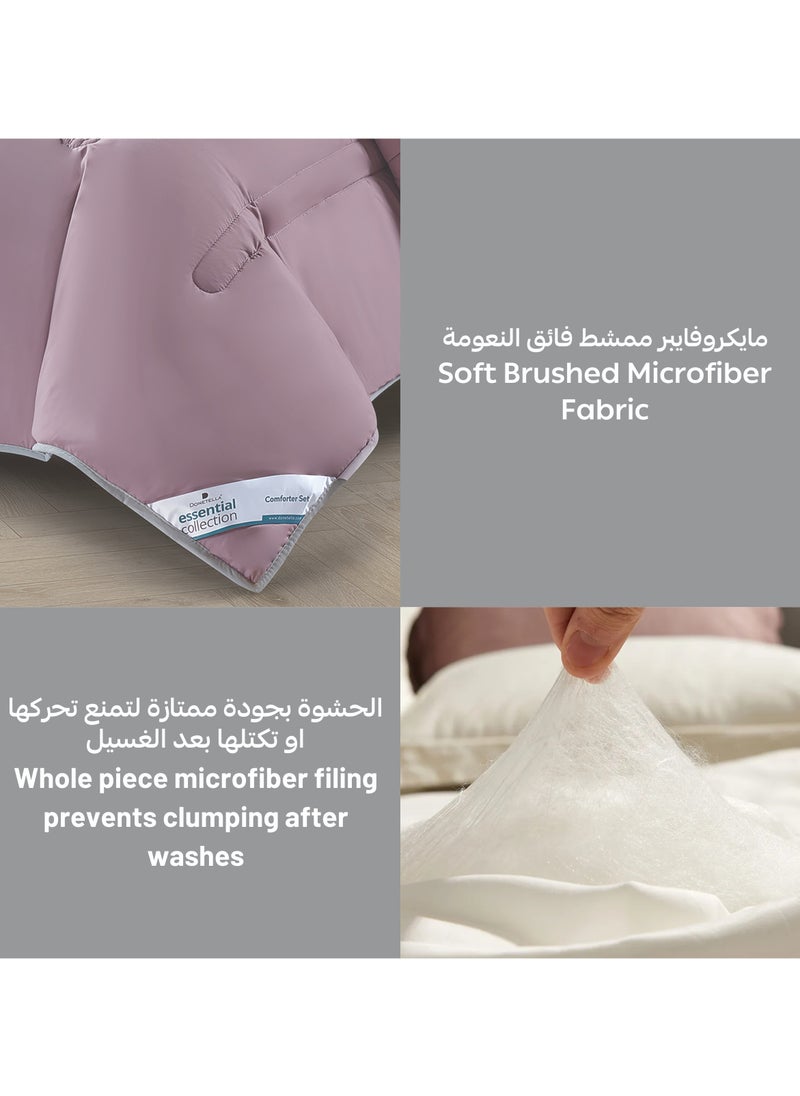 دوناتيلا طقم مفرش ريجنت 4 قطع مقاس مفرد ونص 170 × 230 سم بحشوة ثابتة رمادي كتان  - Image 4