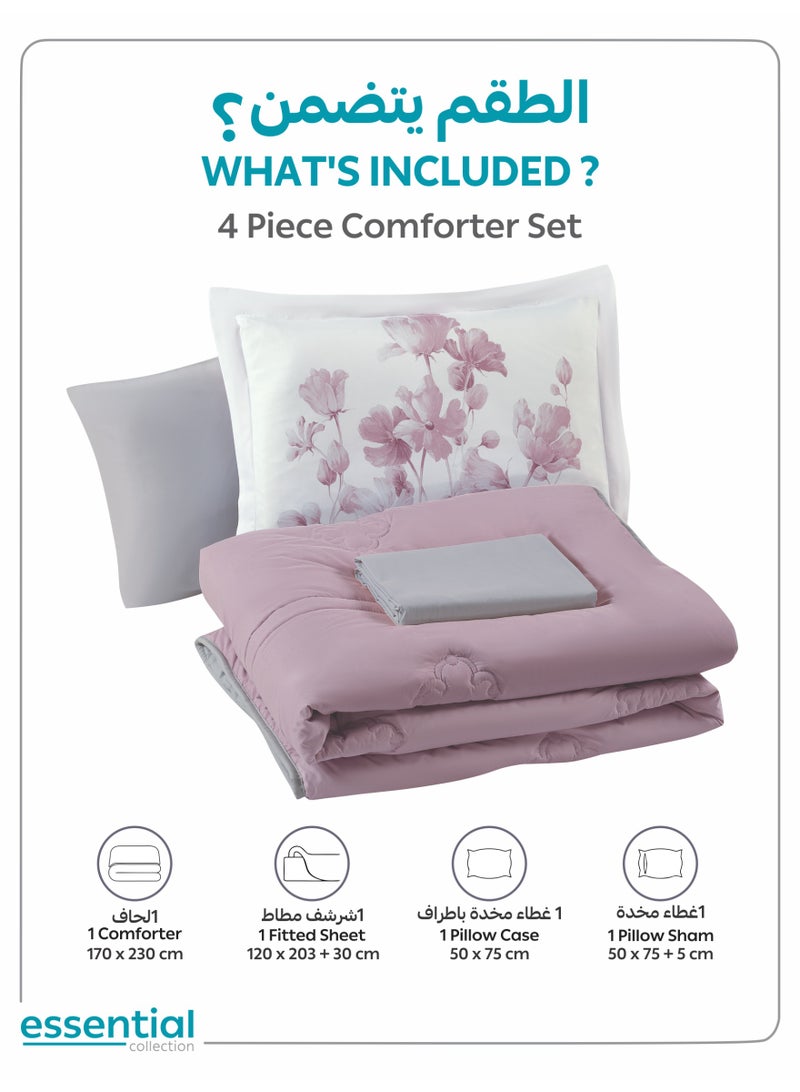 دوناتيلا طقم ملاءة سرير ريجنت، 4 قطع، مقاس مفرد ونصف، 120 × 200 سم، حشوة ثابتة - Image 3