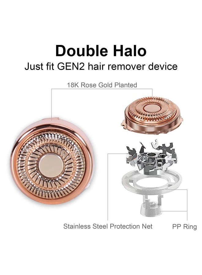 Co2Crea Hard Case and Replacement Head Compatible with Finishing Touch Flawless Facial Hair Remover Electric Face Razor for Women (Rose Gold Case + Replacement Head) - Image 2