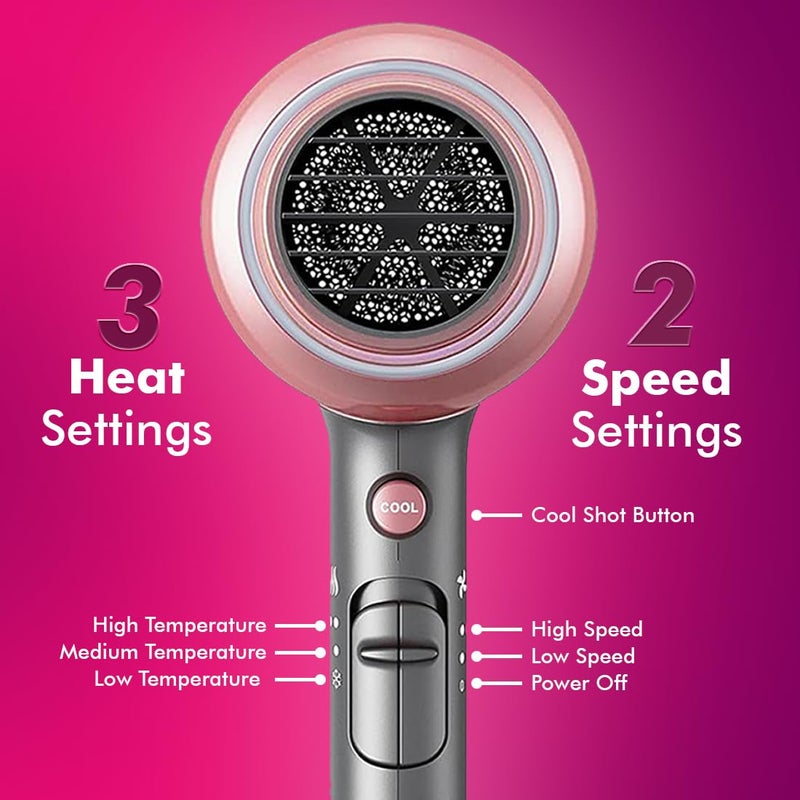 NOVA NOVA NHP 8222 Professional Hair Dryer With AC Motor Hair Dryer 2000 Watts Rose Gold  - Image 5