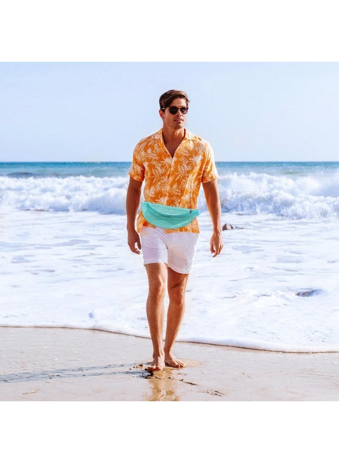 Luckam Mesh Beach Bag with Adjustable Strap, Shell Collecting Fanny Pack, Lightweight Breathable Pouch for Seashells, Rocks & Beach Treasures, Vacation Essentials for Boys & Girls (Blue and Pink, 2-pack) - Image 5