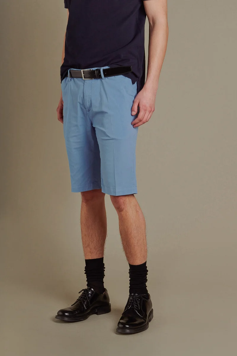 دوبل غانغر 100% cotton chino bermuda - Sky