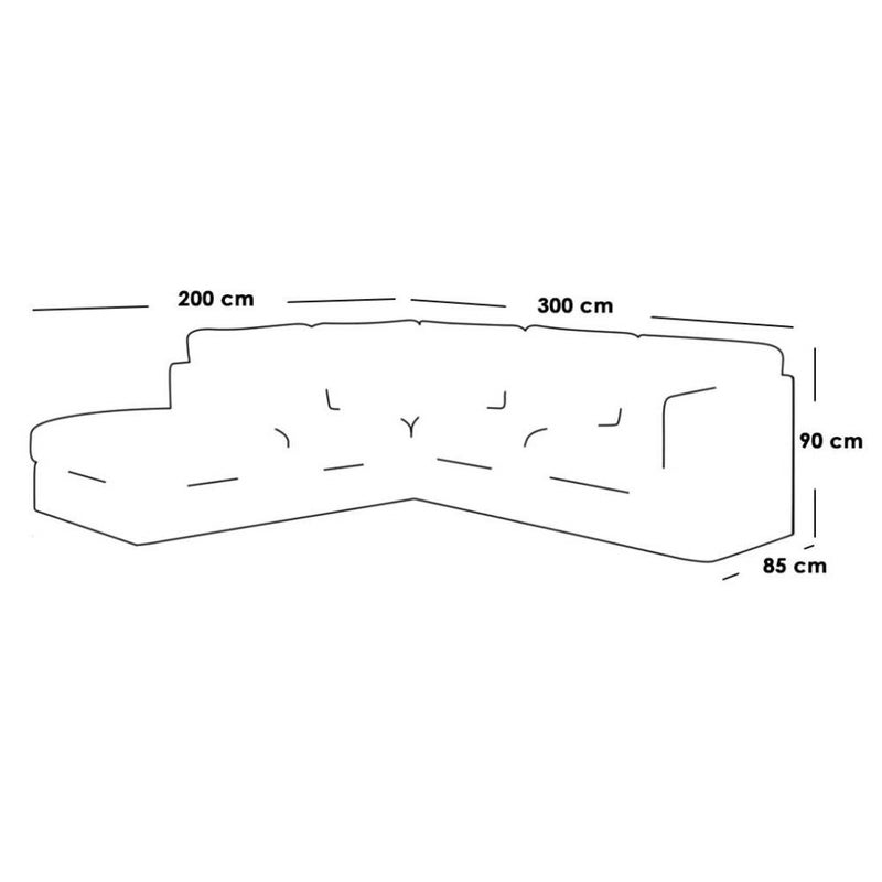 Betak Corner sofa 90x85x300x200 cm - gray - Image 2