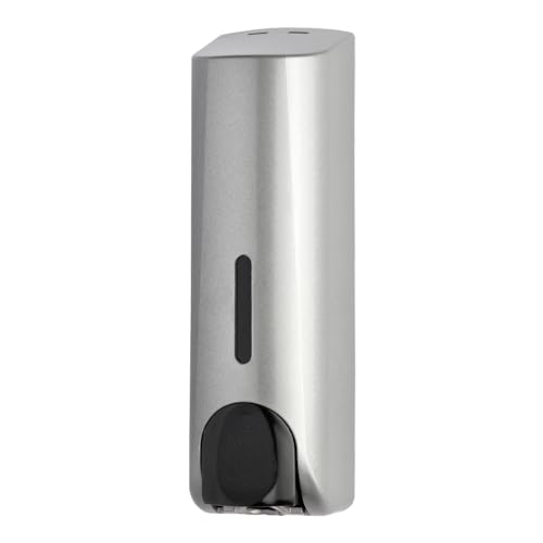 EZPULL Single Wall Mounted Shampoo Soap Shower Dispensers with 1x350ml Refillable Bottles, Silver - Image 2