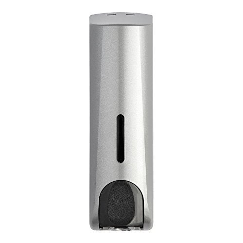 EZPULL Single Wall Mounted Shampoo Soap Shower Dispensers with 1x350ml Refillable Bottles, Silver - Image 1