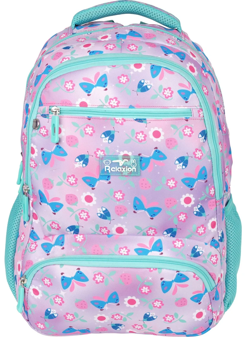 ريلاكسن Pink Butterfly Patterned Triple School Set 8650-1