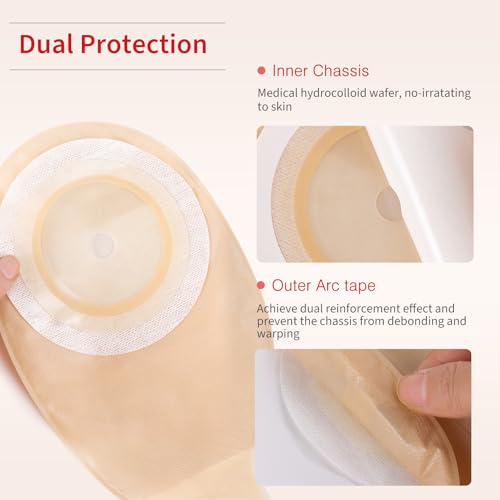 DERAYMI 20 Pack Colostomy Bags One Piece Drainable Ostomy Bags Ostomy Supplies for Ileostomy Colostomy Care Max 65mm Includes 8 Clamps Leakproof Odor Control SkinFriendly Wafer - Image 5