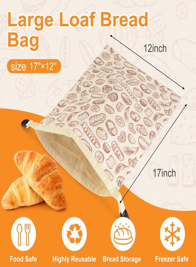 PICcircuit 2 PACK Sourdough Bread Bags for Homemade Bread, Reusable Cotton Beeswax Bread Bag Portable Waxed Storage All Natural Bees Wax Linen Bag Keep Fresh,13''×17'', Pattern C - Image 4