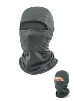 Balaclava Sunscreen Mask, Omnidirectional Covering UV Protection Ice Silk Polyester Breathable Sunscreen Shawl Face Covering, Lightweight Sports Protection Cover (Dark Grey)