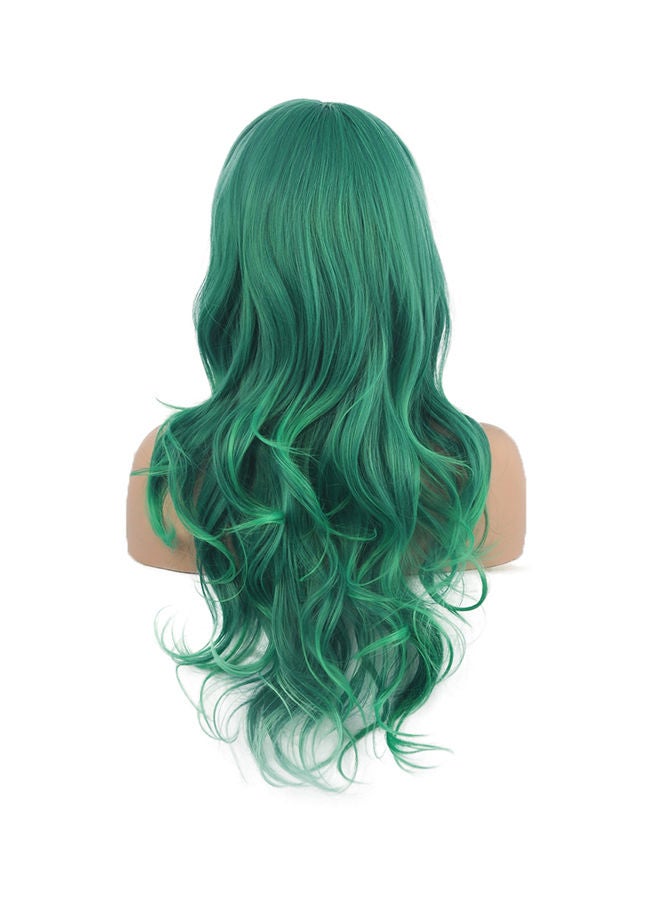 NIBEMINENT Long Curly Party Hair Wig Green 300grams - Image 4