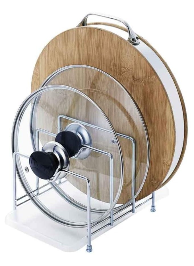 ALCOACH Stainless steel dish rack organizer for lids pans and cutting boards 