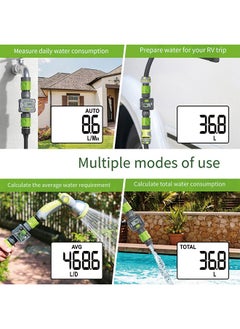RAINPOINT RAINPOINT Water Meter for Garden Hose, Water Flow Meter GPM Tracking Flow Rate Gallon Liter Water Consumption for Outdoor Garden Hose Watering, RV Water Tank Filling, Lawn Sprinkler, Nozzle Sprayer  - Image 4