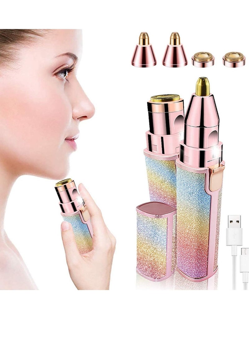 2 in 1 Eyebrow Trimmer & Facial Hair Remover for Women, Rechargeable Eyebrow Razor and Painless Hair Removal - Image 1