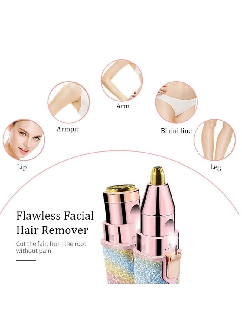 2 in 1 Eyebrow Trimmer & Facial Hair Remover for Women, Rechargeable Eyebrow Razor and Painless Hair Removal - Image 4